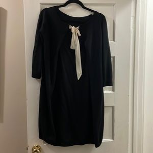 Club Monaco sweater dress 3/4 sleeve, open back with white bow